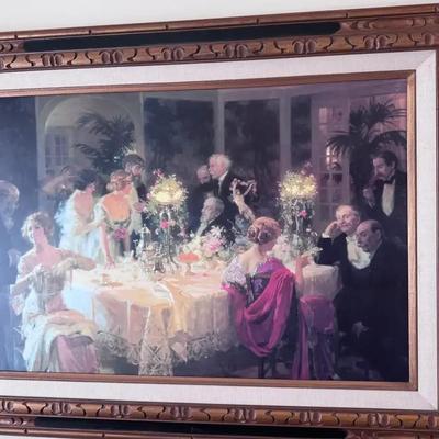 “End of Dinner” by Jules Alexandre Grun – Framed Print
