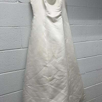 Bridal/Formal Gown – Simple Satin A-Line w/ Spaghetti Straps (Ivory/White) Size L/XL