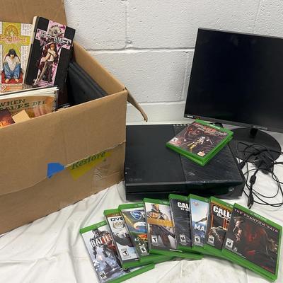 XBOX Console, w/ Games, Monitor, & Manga Lot