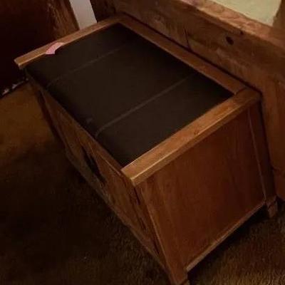 Rustic 2-Door Storage Cabinet / Sideboard – Plank Detail with Warm Wood Tone