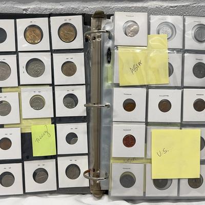 Foreign Coins & U.S. Coin Currency Collection Album