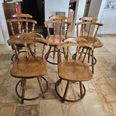 Various Sized Wooden Barstools 