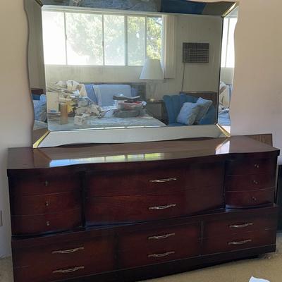 French Mahogany Dresser & Mirror