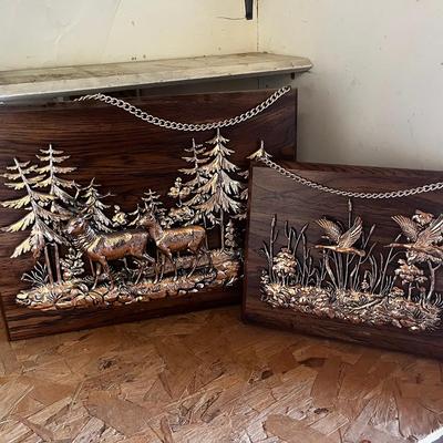 Bronze & Wood 3D Wildlife Hanging Pieces