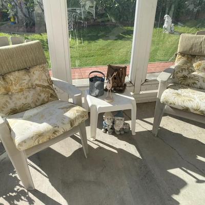 Patio Chairs And Side Table 