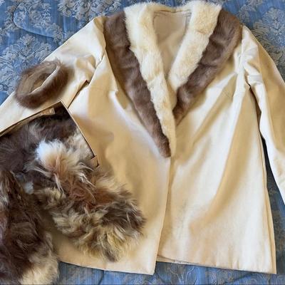 Vintage Fur Blazer & Slippers