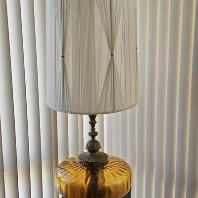 MCM Amber Glass Table Lamp 