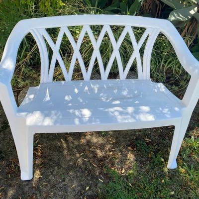 Plastic Bench Two Seater Patio Chair