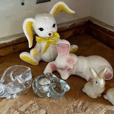Ceramic  & Glass Bunnies
