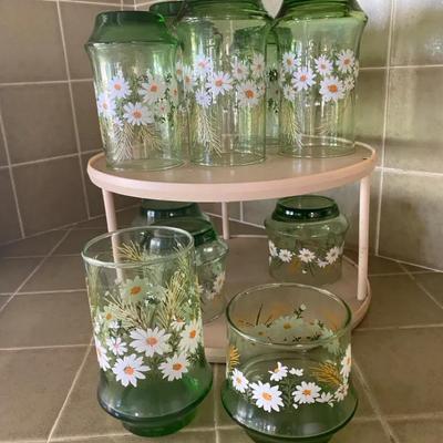 Vintage Daisy Glassware Set