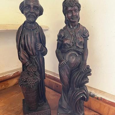 17” Dark Ceramic Figurines