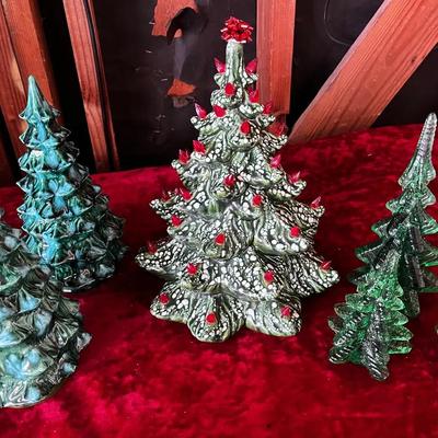 Retro Light Up Ceramic Christmas Tree 