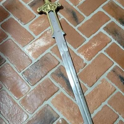 Wood and Brass Handle Sword