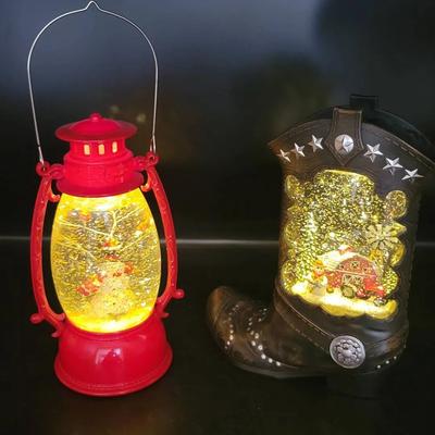 (2) Lighted Christmas Snow Globes