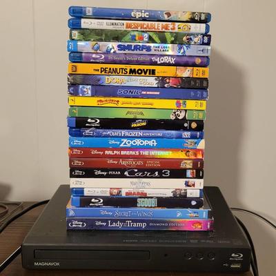 Magnavox Blu-Ray Disc Player & 21 Blu-Ray Movies
