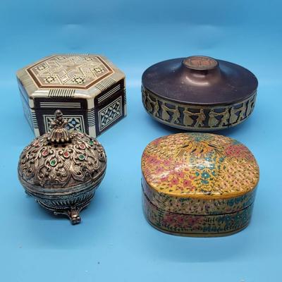 (4) Decorative Trinket Boxes