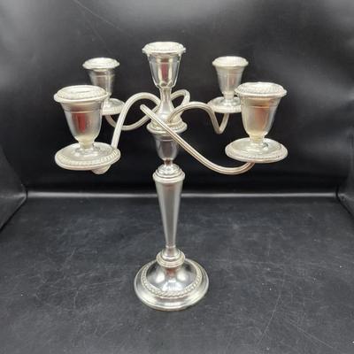 Alvin Sterling Silver Weighted 5-Light Convertible Candelabra