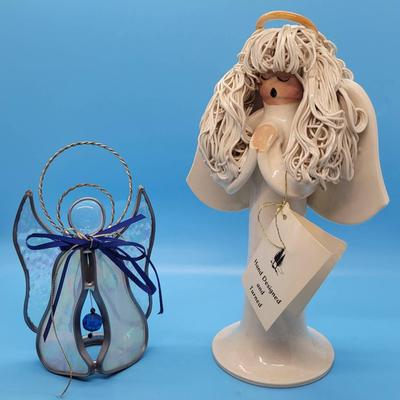 (2) Handmade Angels: Piney Woods Pottery & 1991 "Birth Angel" by Pat Stanley