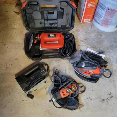 (4) Black And Decker Power tools: Sander, Rotary Saw, Jig Saw, Rotary Tool