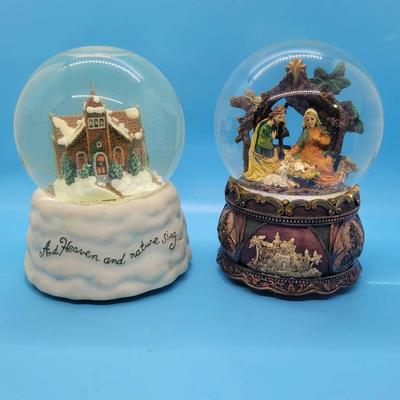 (2) Snow Globe Music Boxes
