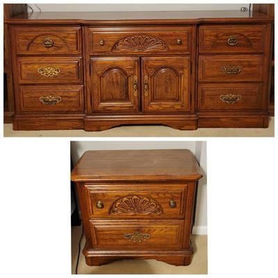 Triple Dresser and Matching Night Stand by Sumter Cabinet Company