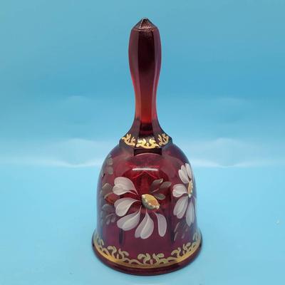 Ruby Red Fenton Handpainted Bell