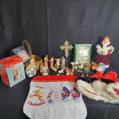 Vintage Christmas Decor: Mickey Ears Santa Hats, Nativity, Etc