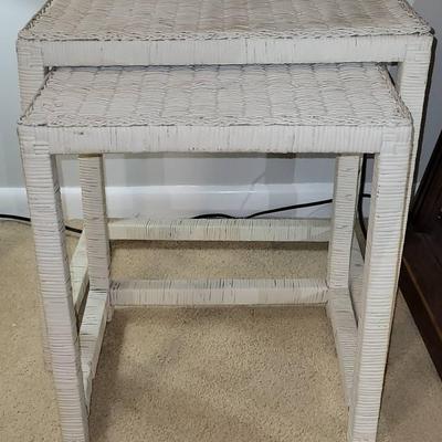 Pair of Wicker Nesting Tables