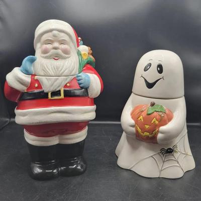 (2) Holiday Cookie Jars