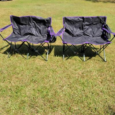 (2) Folding Double Seats With Bags (New)