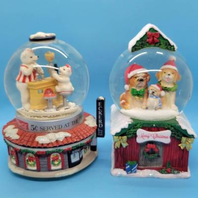 (2) Snow Globes: one lighted, one music box