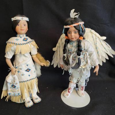 Pair of Porcelain Indian Dolls