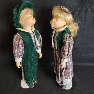 Pair Of Porcelain Kissing Dolls