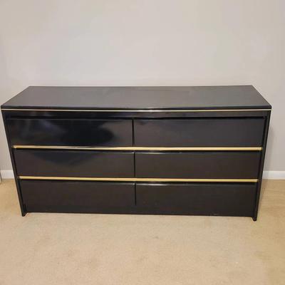 Black Lacquer 6-Drawer Dresser