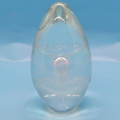 2001 Signed Robert Eickholt Iridescent Fountain Art Glass Paperweight
