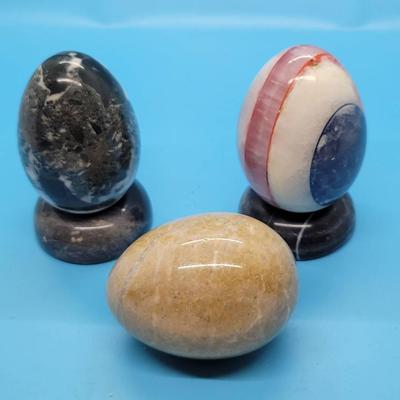 (3) Natural Stone Eggs