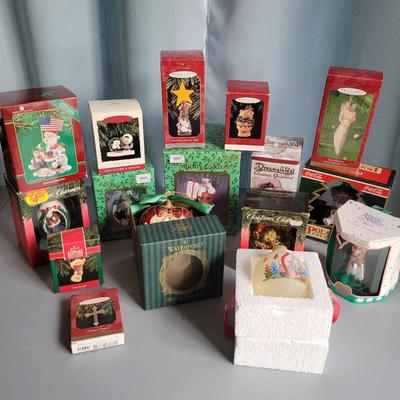 Vintage Christmas Ornaments: Waterford, Precious Moments, Hallmark, Coca Cola, Etc