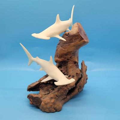 Hammerhead Shark Duo Sculpture by John Perry