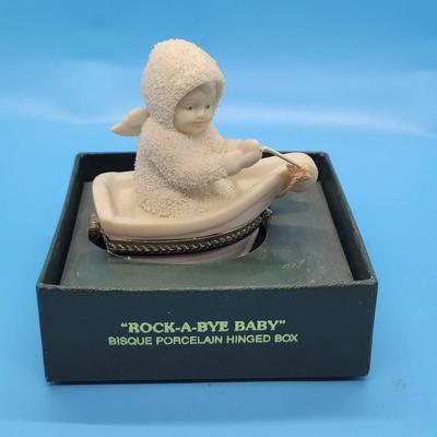 (3) Snowbabies by Dept 56: "God Bless America", "Rock-A-Bye Baby", Friendship Pin