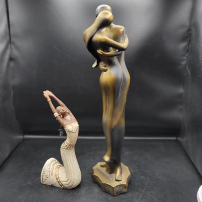 (2) Resin Modern Art Pieces