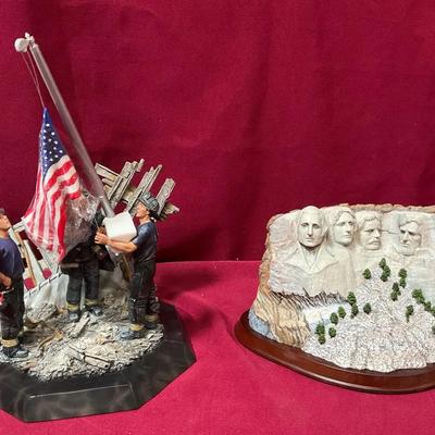 The Danbury Mint Raising The Flag, And Mount Rushmore 
