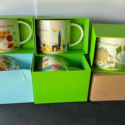 Starbucks You are Here Mugs Las Vegas, California,the Hampton, New York, Florida