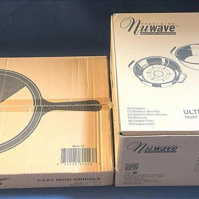 Nuwave Induction Cookware Cast Iron Griddle And Stainless Set