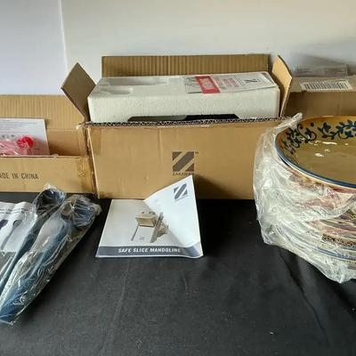 Silicone Utensils, Mandoline, Large Pasta Bowls, And Bagel Slicer 