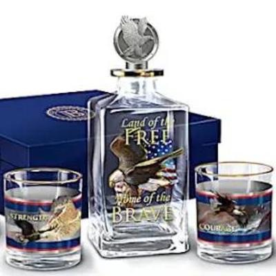 The Bradford Exchange Spirit of Freedom Decanter Set (New in Box)