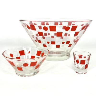 MCM Anchor Hocking Chips and Dip with Shot glass Set 