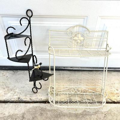Set of 2 Wrought Iron Shelves 