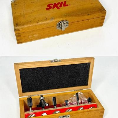 Skil Saw Router Bit Set with Wooden Box 