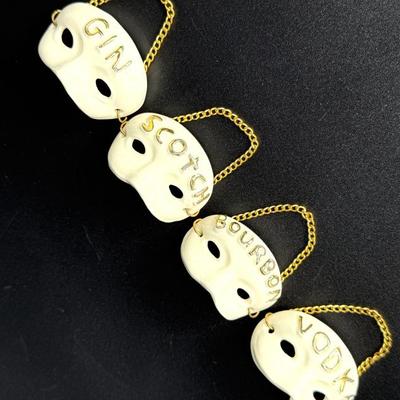 Set of 4 Small Porcelain Decanter Markers 