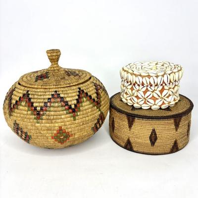 Vintage Woven African Baskets - Lot of 3 